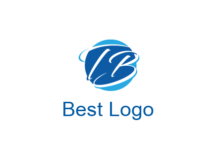 negative spacing letter T and letter B in circle