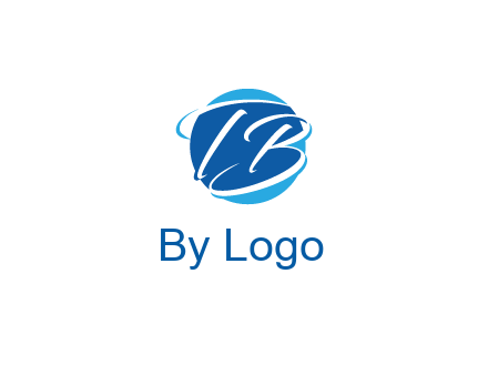 negative spacing letter T and letter B in circle