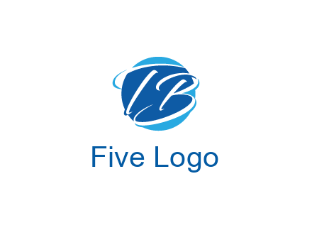 negative spacing letter T and letter B in circle