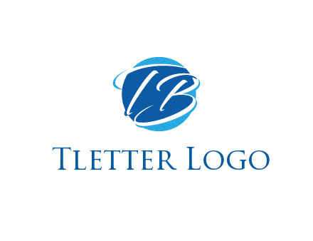 negative spacing letter T and letter B in circle