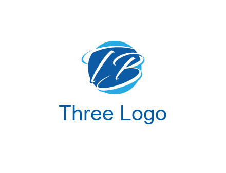 negative spacing letter T and letter B in circle