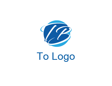 negative spacing letter T and letter B in circle