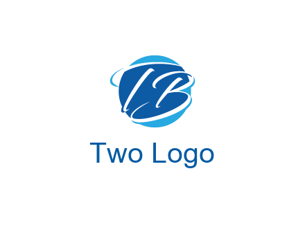 negative spacing letter T and letter B in circle