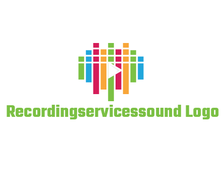 colorful soundwaves with play button
