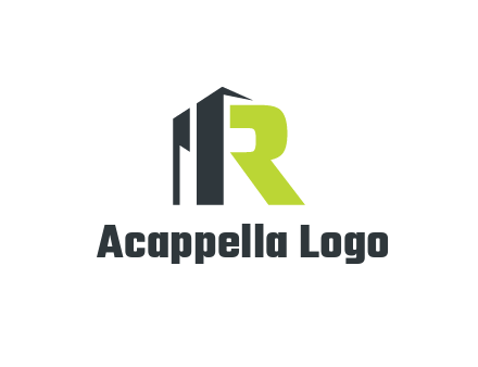 abstract building forming letter R