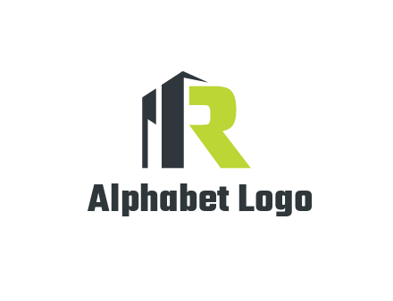 abstract building forming letter R