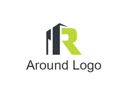 abstract building forming letter R