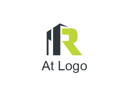abstract building forming letter R