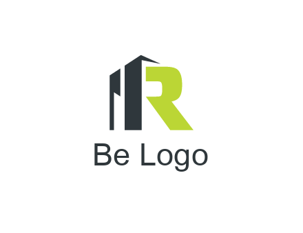 abstract building forming letter R