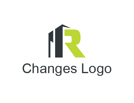 abstract building forming letter R