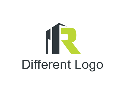 abstract building forming letter R