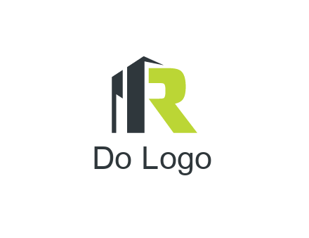abstract building forming letter R
