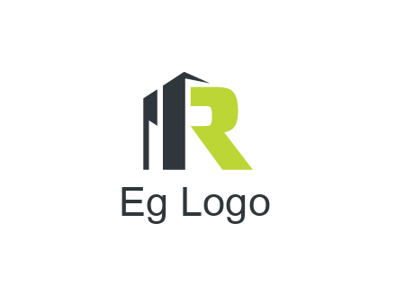 abstract building forming letter R