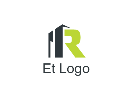 abstract building forming letter R