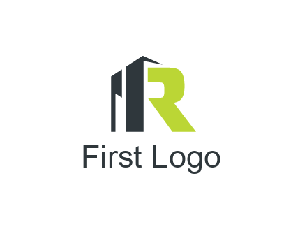 abstract building forming letter R