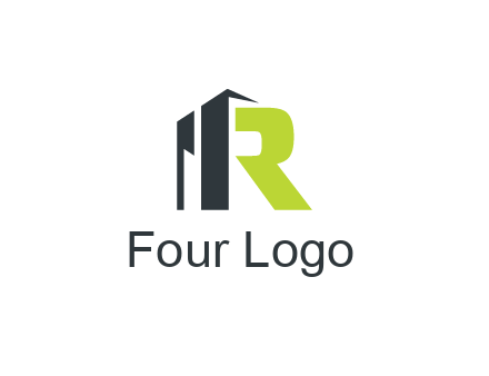 abstract building forming letter R