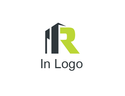 abstract building forming letter R