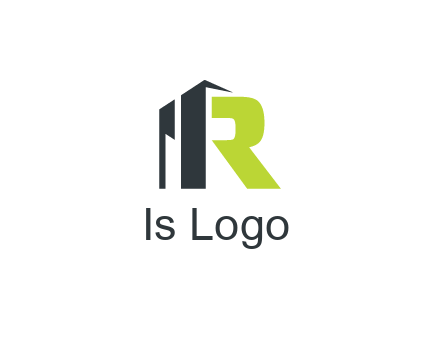 abstract building forming letter R