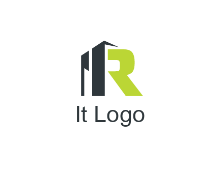 abstract building forming letter R