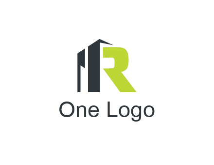 abstract building forming letter R