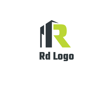 abstract building forming letter R