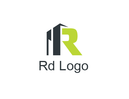 abstract building forming letter R
