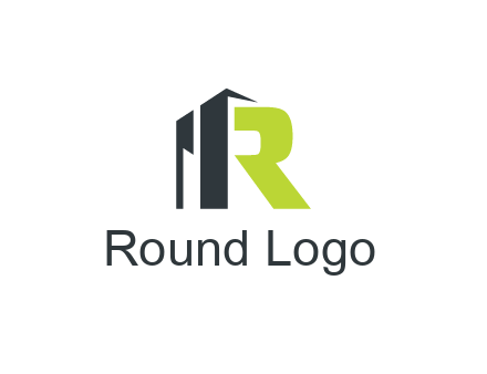 abstract building forming letter R