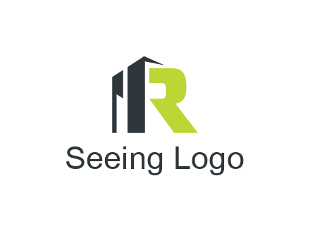 abstract building forming letter R