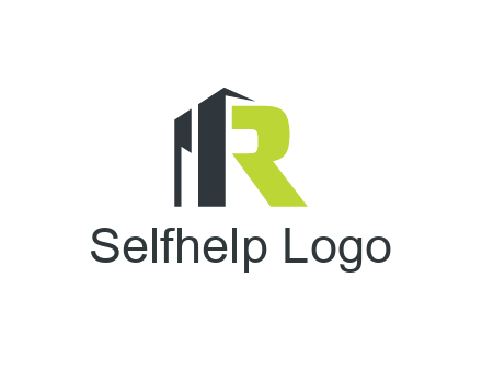 abstract building forming letter R