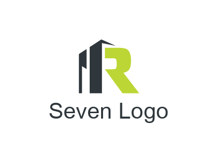 abstract building forming letter R