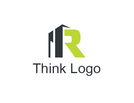 abstract building forming letter R