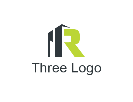 abstract building forming letter R