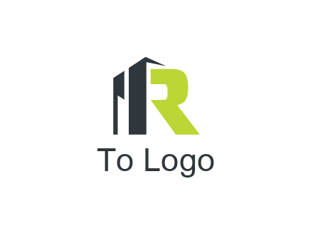 abstract building forming letter R