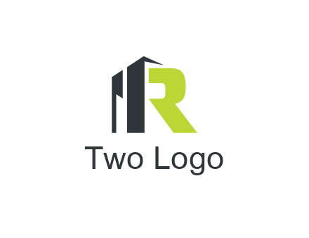 abstract building forming letter R