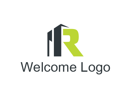 abstract building forming letter R