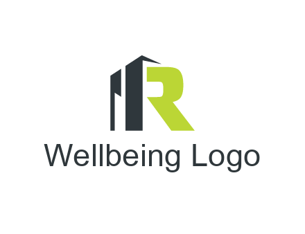 abstract building forming letter R