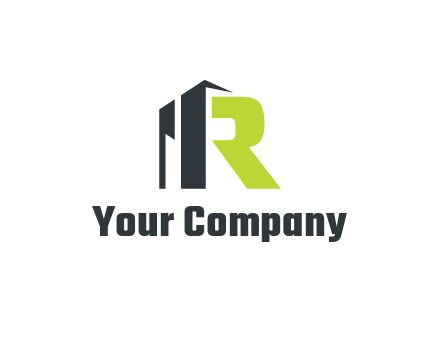 abstract building forming letter R