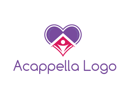 people icon in home joined with heart