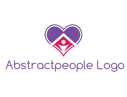 people icon in home joined with heart