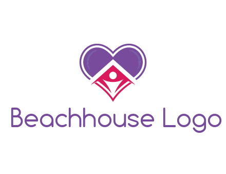 people icon in home joined with heart