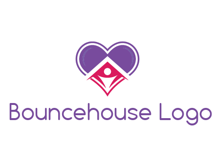 people icon in home joined with heart