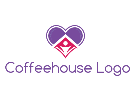 people icon in home joined with heart