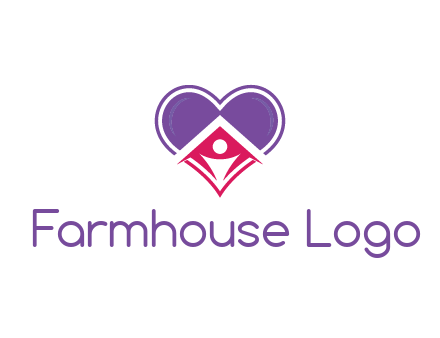 people icon in home joined with heart