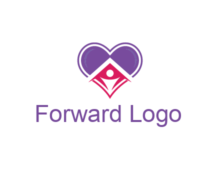 people icon in home joined with heart