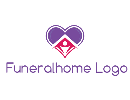 people icon in home joined with heart