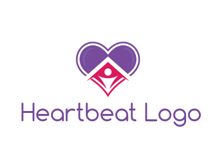 people icon in home joined with heart