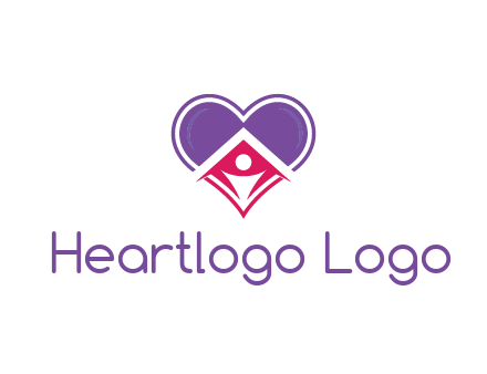 people icon in home joined with heart