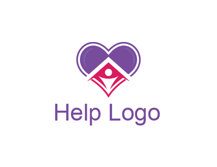 people icon in home joined with heart