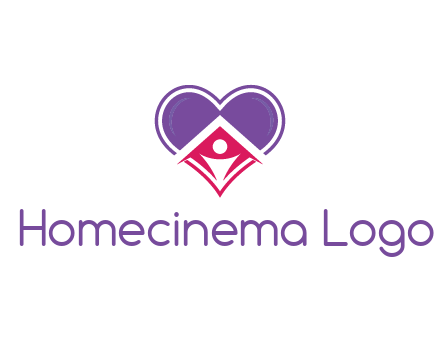 people icon in home joined with heart
