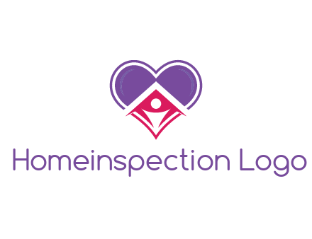 people icon in home joined with heart